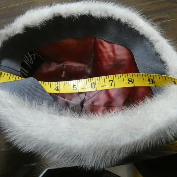 VTG Walleek's Furs Pittsburgh Adult Mink Hat 10" Diameter Light Brown Satin Line - Picture 6 of 14